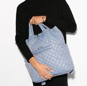 MZ Wallace Blue Quilted Convertible backpack Bag